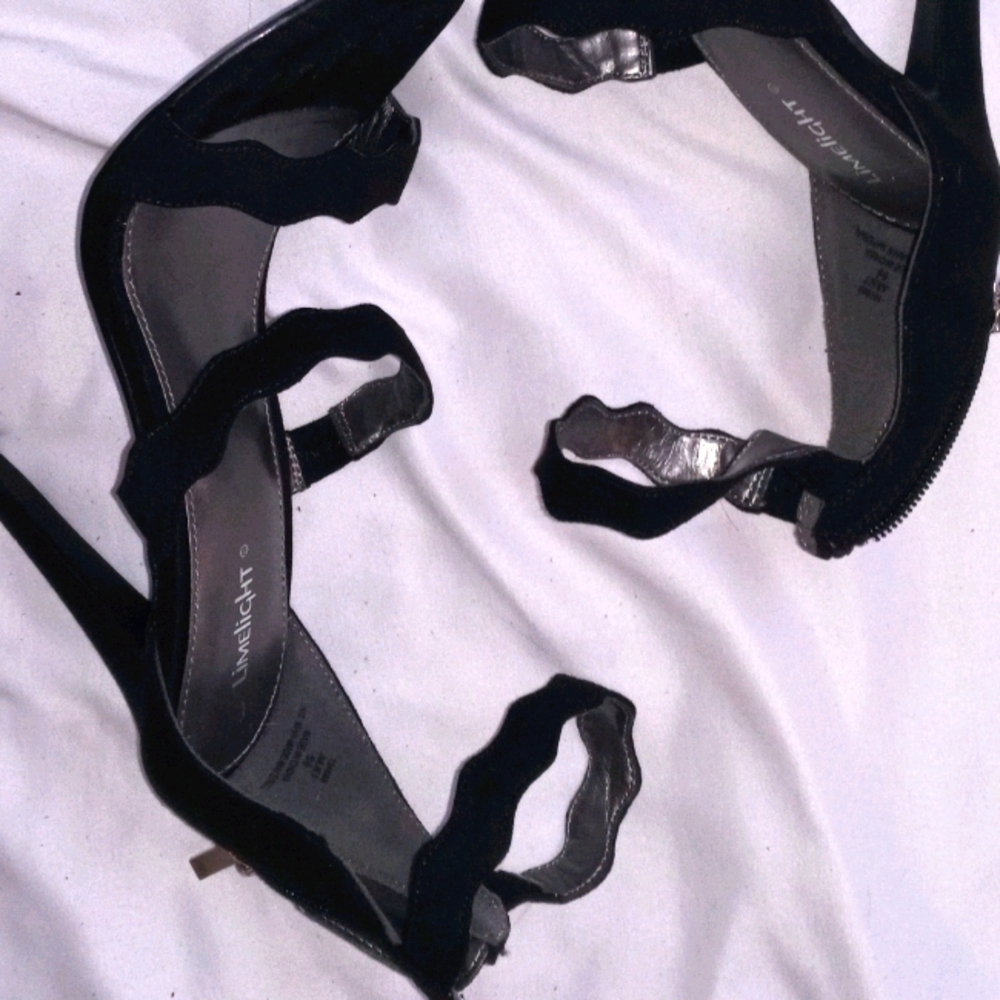 Black strappy heels